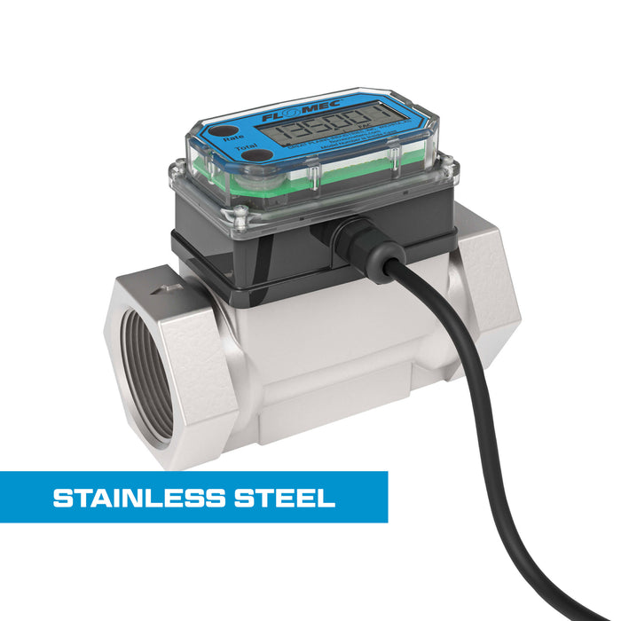 Turbine Flow Meter, Pulse Out, 4-20mA, Stainless Steel Body for Petro Chem, Water, and Solvents - Truck Part Superstore