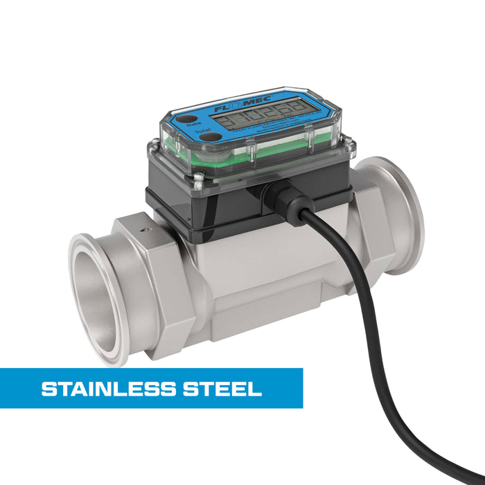 Turbine Flow Meter, Pulse Out, 4-20mA, Stainless Steel Body for Petro Chem, Water, and Solvents - Truck Part Superstore