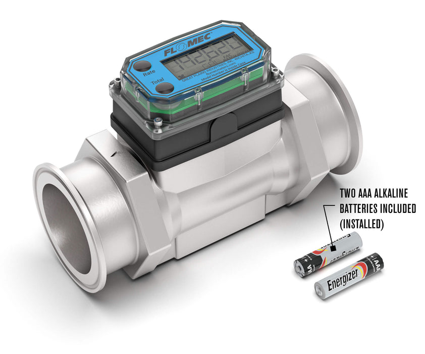 Turbine, High-Temp Brew Meter, Battery-Powered Display, Tri-Clamp Fittings - Truck Part Superstore