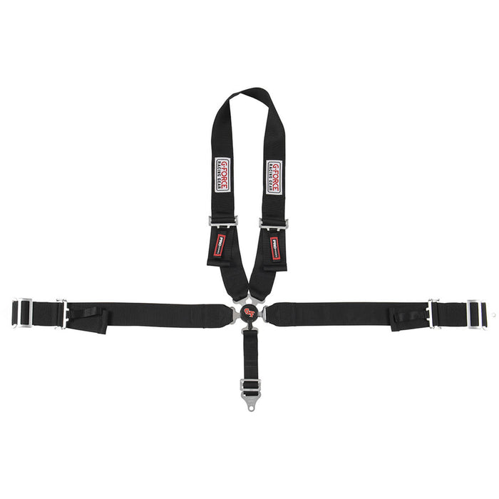 G-FORCE 7140BK 5pt Harness Camlock Black U Shoulder Pull-Dn