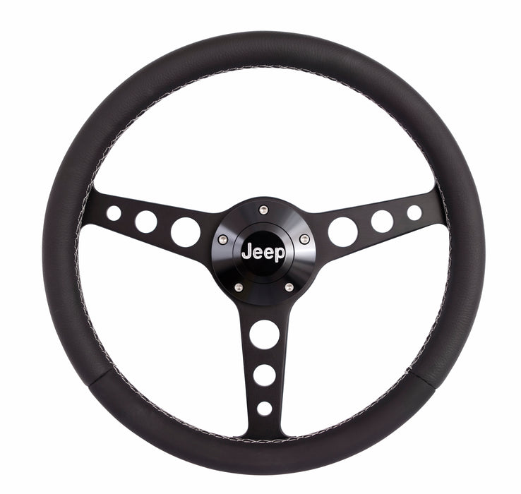 GRANT 1929 Classic Series Blk Wheel Jeep Logo/Install Kit