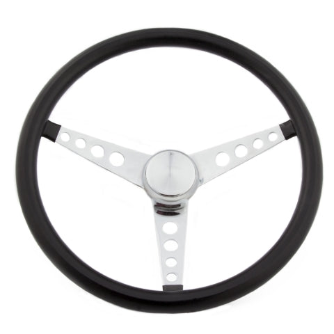 GRANT 277 Classic 15in Black Vinyl Wheel - Chrome 3-Spoke