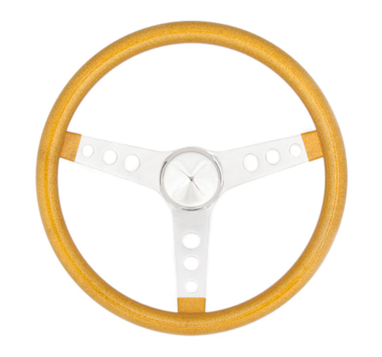 GRANT 8467 Steering Wheel Mtl Flake Gold/Spoke Chrm 15