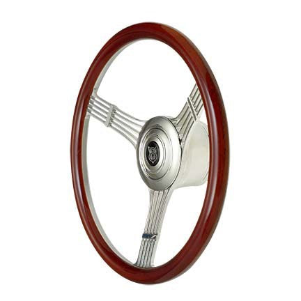 GT PERFORMANCE 21-4247 Steering Wheel Retro Banjo Wood Pol. Spokes