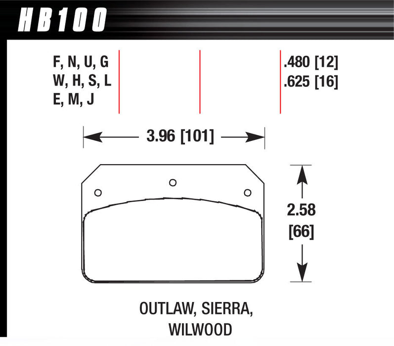 HAWK BRAKE HB100F480 Dynalite / 2000 HPS