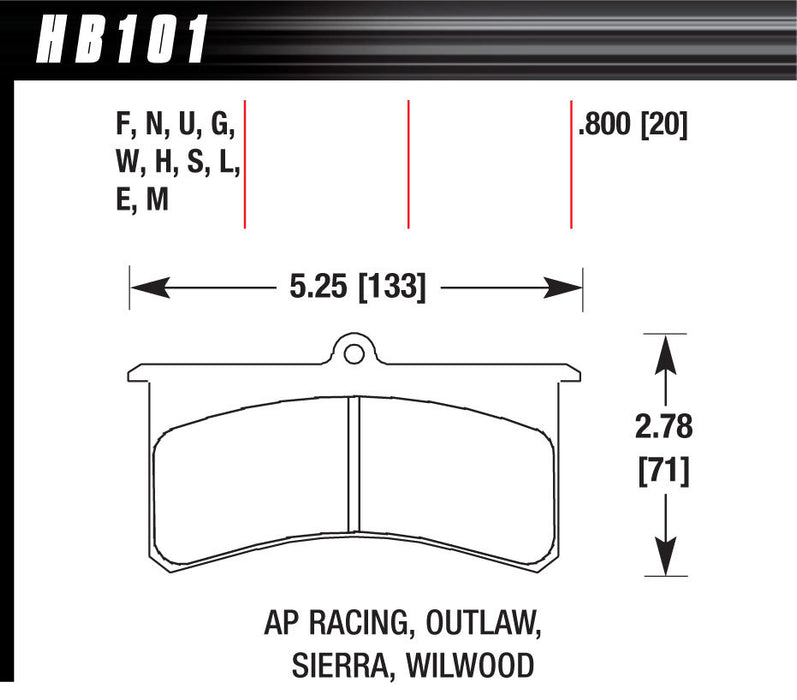 HAWK BRAKE HB101W800 Superlite DTC-30