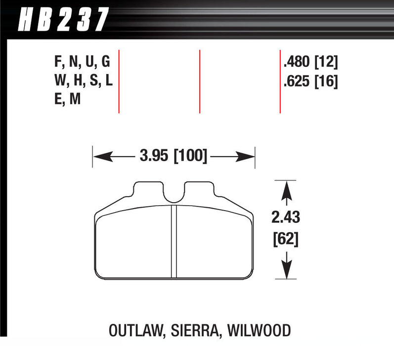 HAWK BRAKE HB237M625 DL Bridgebolt-Black