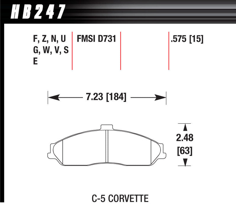 HAWK BRAKE HB247F575 Performance Street Brake Pads (4)
