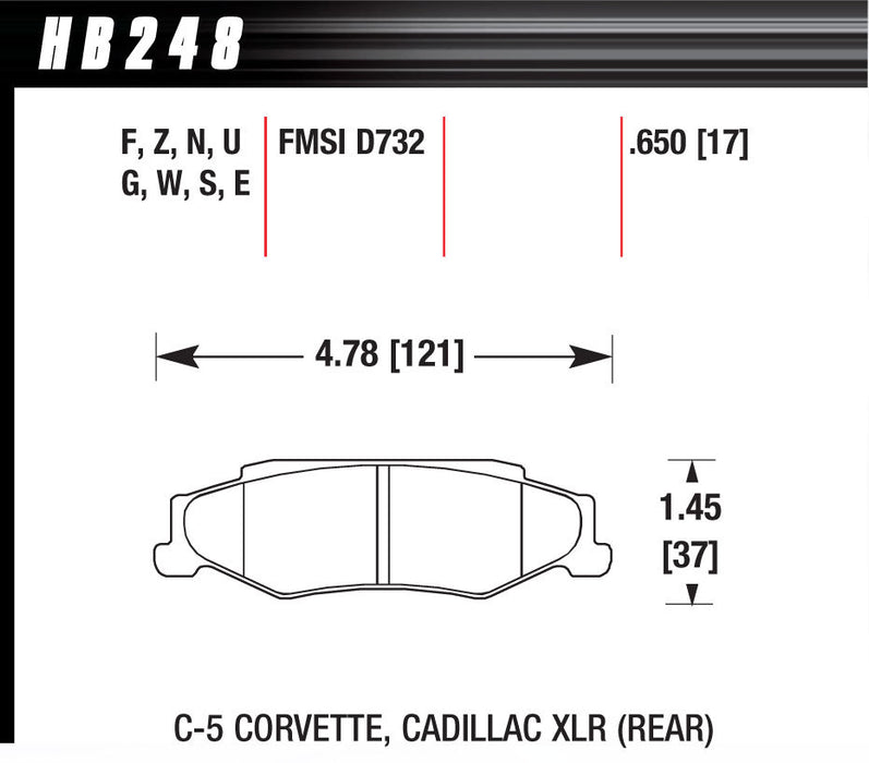 HAWK BRAKE HB248F650 Performance Street Brake Pads (4)