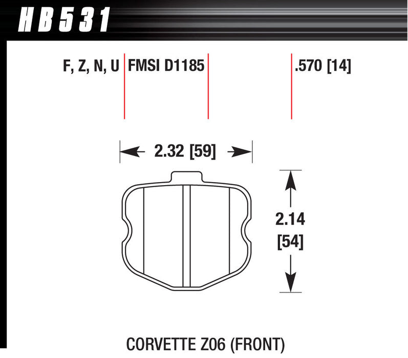 HAWK BRAKE HB531Z570 2006 Corvette ZO6 Perf Ceramic