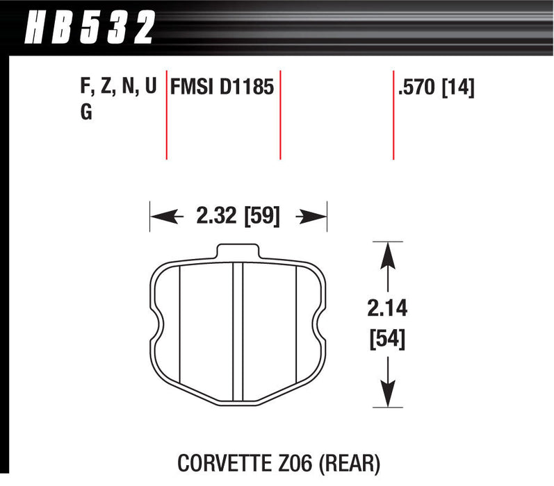 HAWK BRAKE HB532Z570 2006 Corvette ZO6 HP Plus
