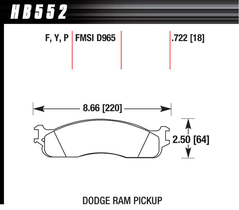 HAWK BRAKE HB552P722 Performance Street Brake Pad (4)