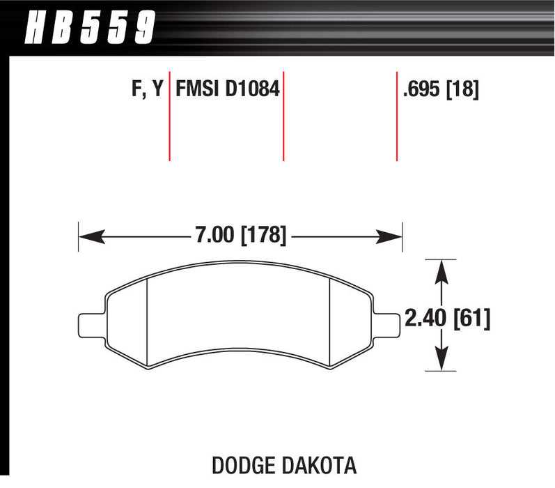 HAWK BRAKE HB559F695 Performance Street Brake Pads (4)