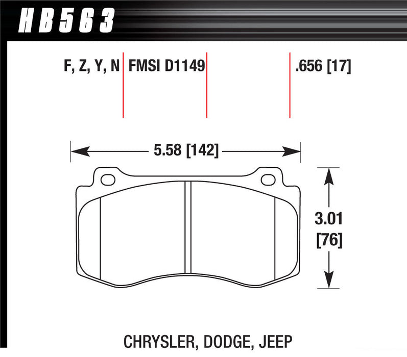 HAWK BRAKE HB563F656 Performance Street Brake Pads (4)