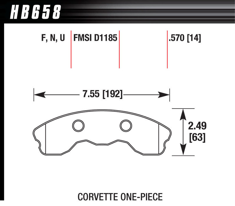 HAWK BRAKE HB658Z570 Performance Street Brake Pads (4)
