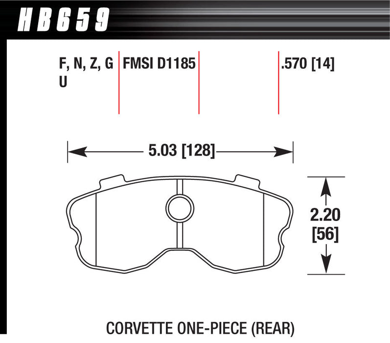 HAWK BRAKE HB659Z570 Performance Street Brake Pads (4)
