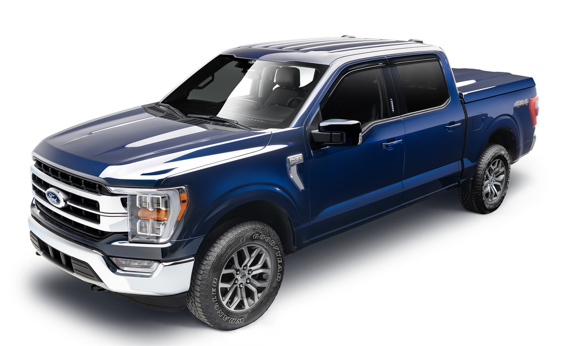 Husky Liners 2854044 Low Profile Ventvisor Deflector; Smoke; Outside Mount; 4 pc. for Select Ford F-150, Ford F-150 Lightning, Ford F-250 Super Duty, Ford F-350 Super Duty, Ford F-450 Super Duty