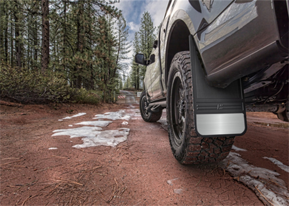 Husky Liners 55000 MudDog Mud Flaps-Rubber Front Mud Flaps-12IN w/o Weight for Select Buick Enclave, Buick Rainier, Cadillac Escalade, Cadillac Escalade ESV, Cadillac Escalade EXT, Chevrolet Avalanche, Chevrolet Avalanche 1500, Chevrolet Avalanche 2500,