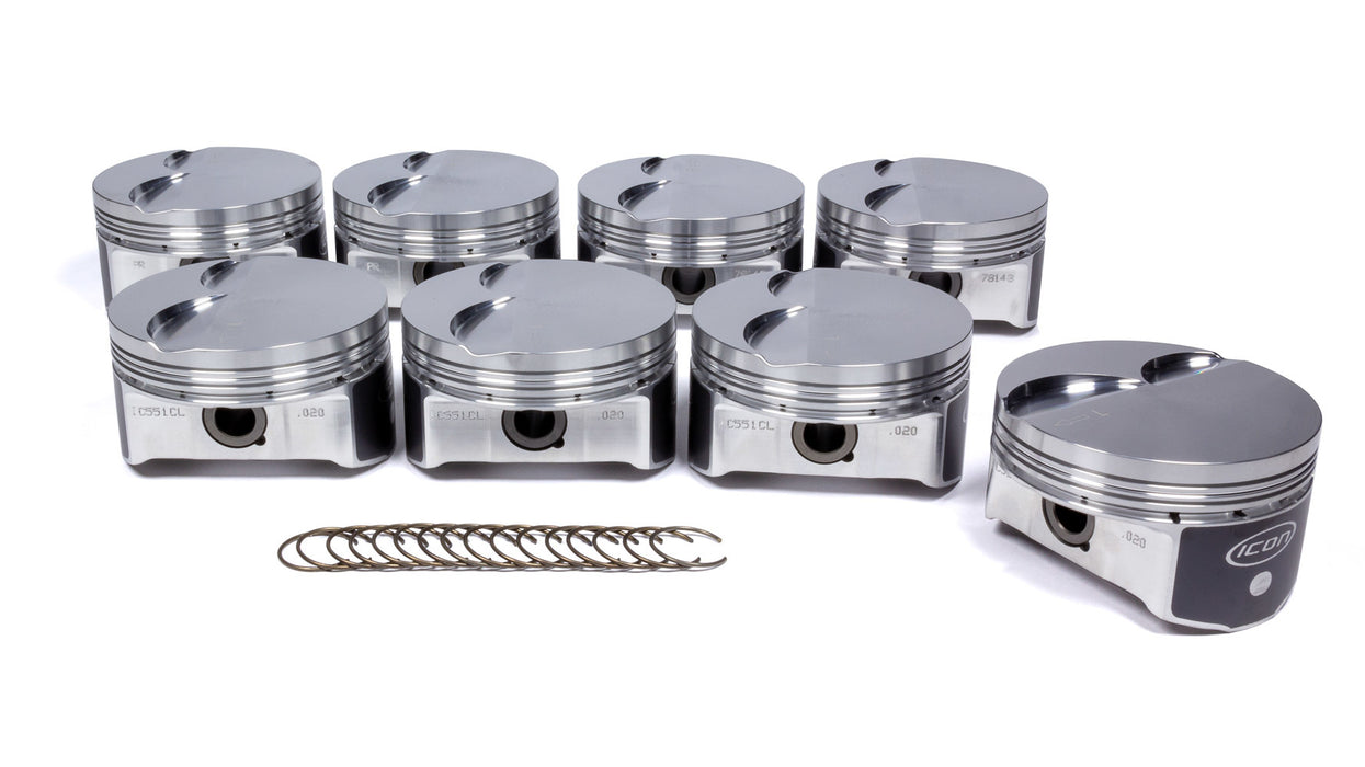 ICON PISTONS IC551C.030 LS 6.0L/6.2L FT Forged Piston Set 4.030 Bore
