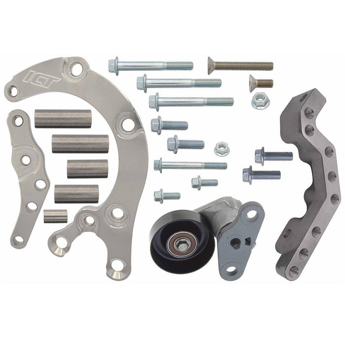 ICT BILLET 551137-LS74-2 LS Camaro - Low Mount 4- Rib A/C Compressor