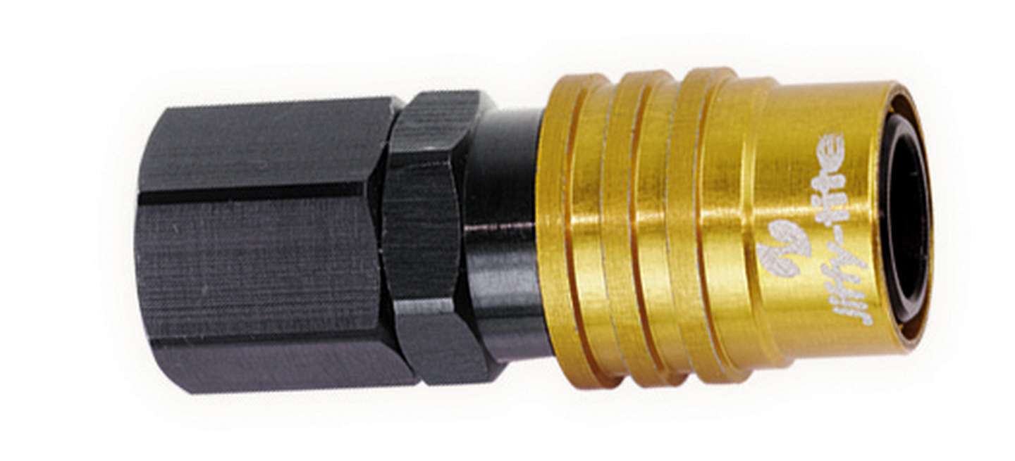 JIFFY-TITE 21702 Q/R 1/8npt Female Str Socket Valved Gold/Black