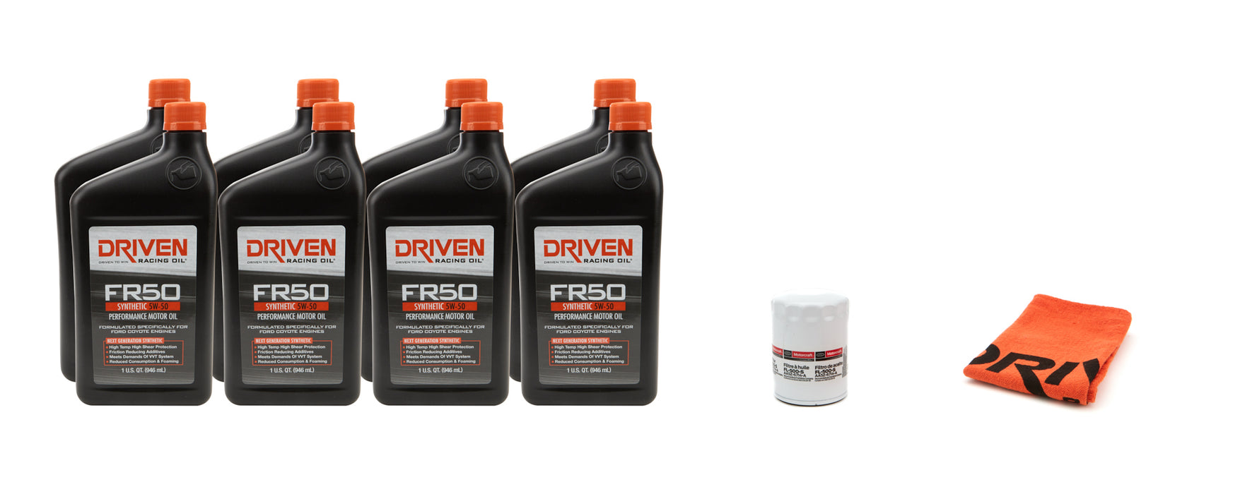 DRIVEN RACING OIL 20951K 5w50 Oil Change Kit 12- 13 Mustang Boss 5.0L 9Qt