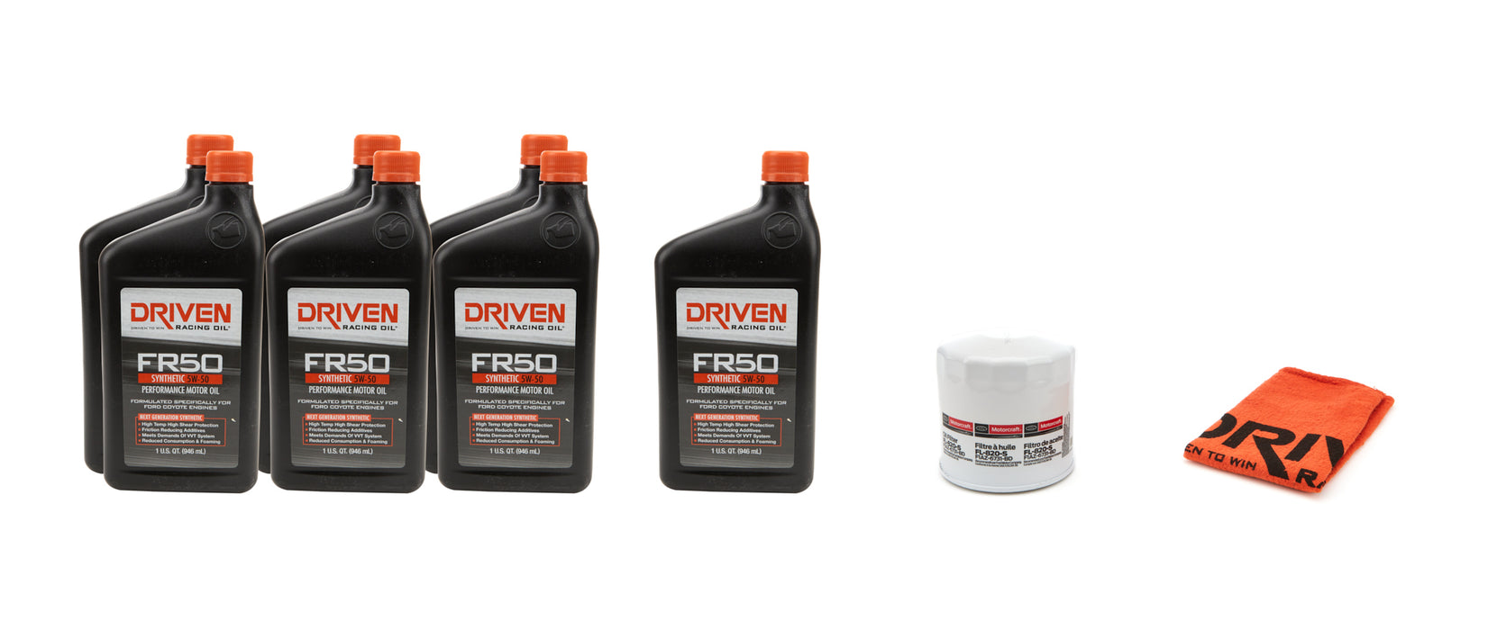 DRIVEN RACING OIL 20952K 5w50 Oil Change Kit 13- 14 Mustang GT500 5.8L