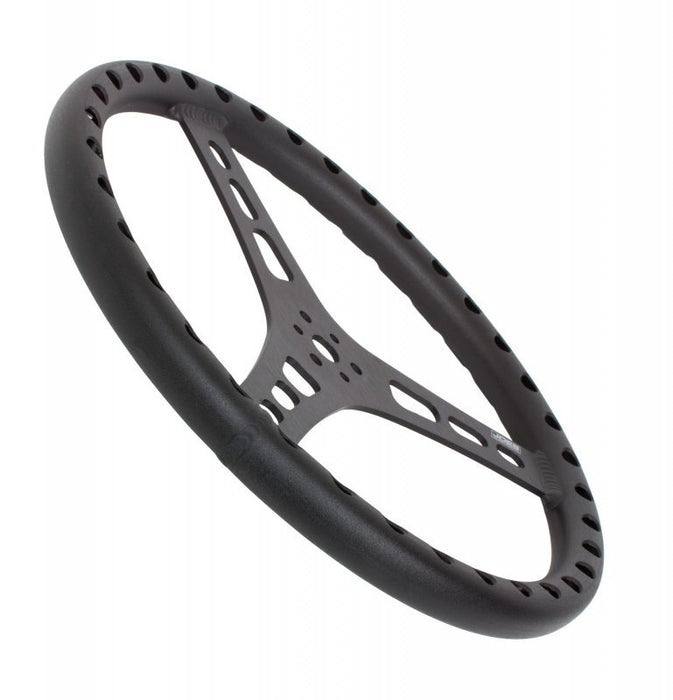 JOES RACING PRODUCTS 13533-B 13in LW Flat Steering Wheel Black Aluminum