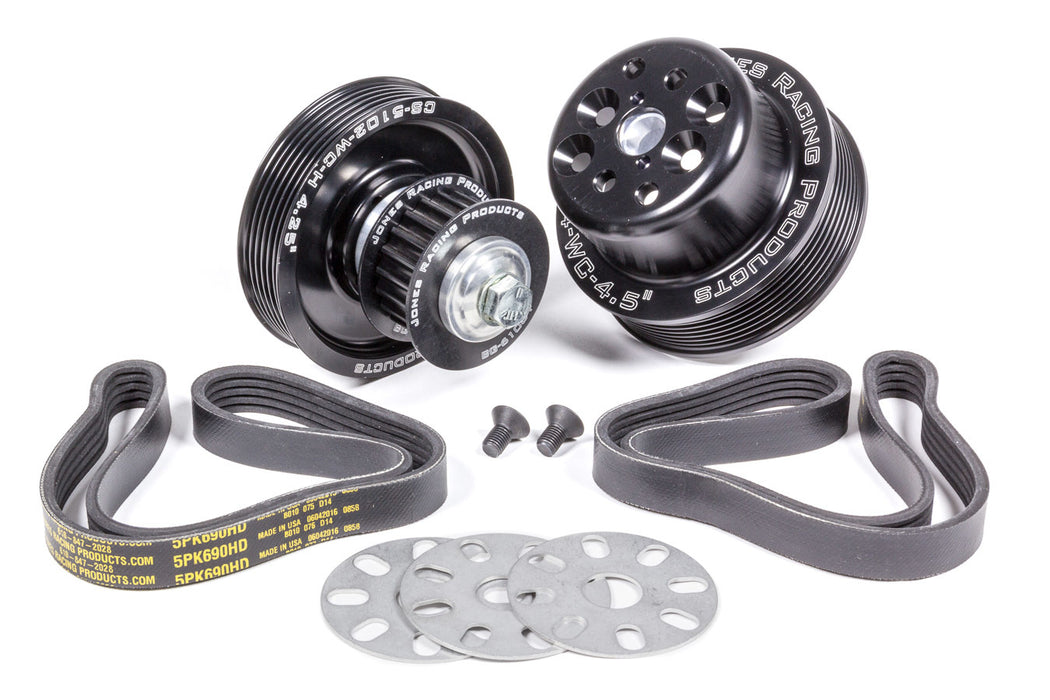 JONES RACING PRODUCTS 1035-S-TP Serpentine Drive Kit SBC Crate w/ Tandem Pumps