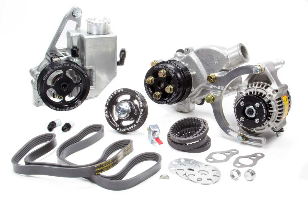 JONES RACING PRODUCTS 1441-AR-CE Serpentine Drive Kit SBC Crate w/ P/S W/P & Alt