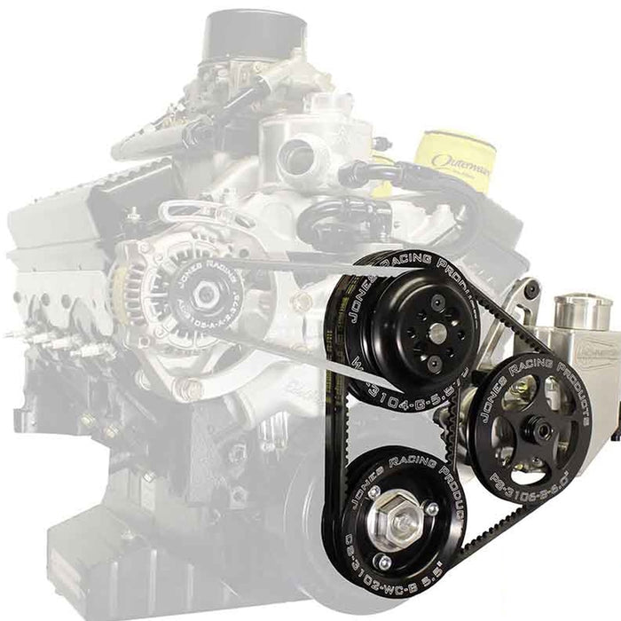 JONES RACING PRODUCTS 3004-AR-CE Drive Kit V-Belt SBC Crate w/WP P/S & Alt