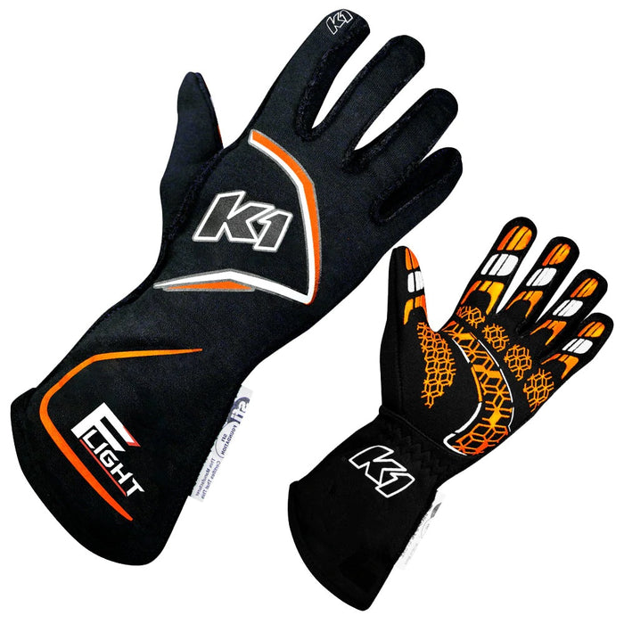 K1 RACEGEAR 23-FLT-NFO-S Gloves Flight Small Black-Flo Orange