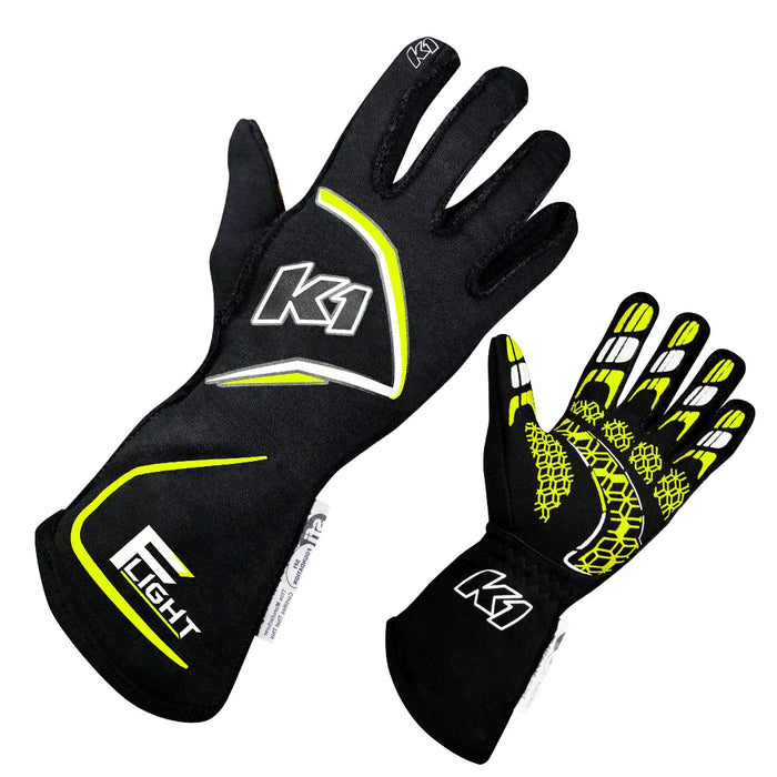 K1 RACEGEAR 23-FLT-NFY-S Gloves Flight Small Black-Flo Yellow