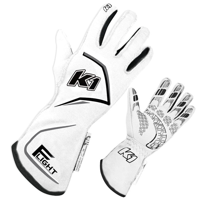 K1 RACEGEAR 23-FLT-WG-S Gloves Flight Small White