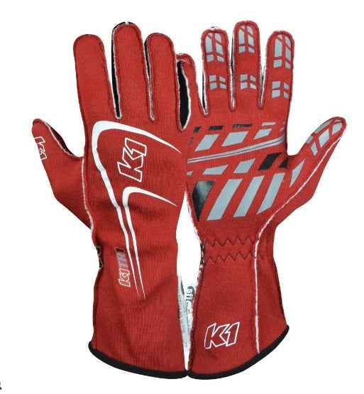 K1 RACEGEAR 23-TR1-R-S Glove Track1 Red Small SFI 5