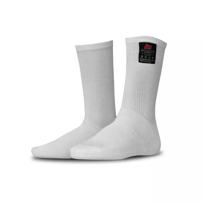 K1 RACEGEAR 26-NSO-W-SM Socks Nomex K1 White Small/Medium