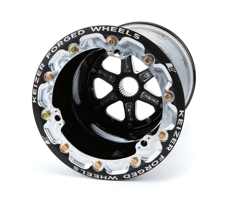 KEIZER ALUMINUM WHEELS, INC. 10135SPFBLB Splined Wheel B/L 10x13 5in BS 27Spl Black