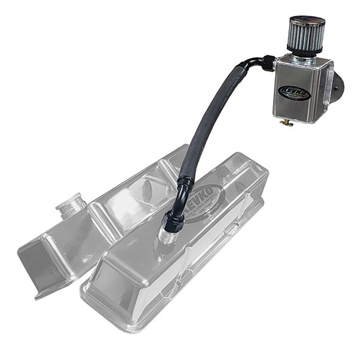 KEVKO OIL PANS & COMPONENTS K9085-CRATE Remote Breather Kit w/ 1-3/8in Slip Ons