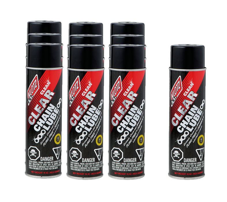KLOTZ SYNTHETIC LUBRICANTS KL-611-10 Clear Chain Lube Case 16 Ounces