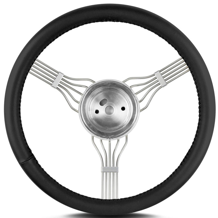 LECARRA STEERING WHEELS 55301 Steering Wheel Newstalgi c Banjo Pol. w/Blk Wrap