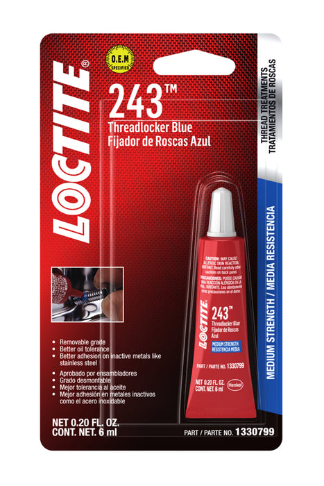 LOCTITE 1330799 Threadlocker 243 Blue 6ml/.20oz