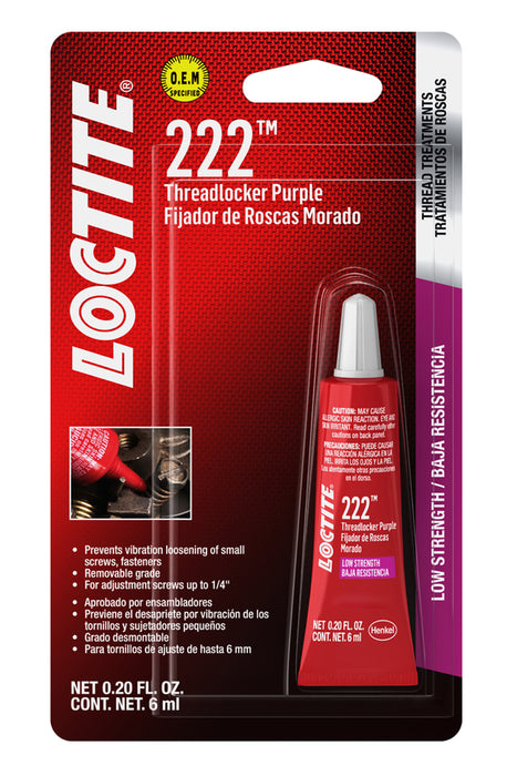 LOCTITE 555339 Threadlocker 222 Low Str ength Purple 6ml