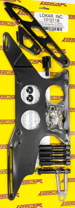 LOKAR 1010118 Push/Pull Throttle Cable Mounting Bracket Black