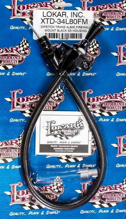 LOKAR XTD-34L80FM Black Trans Dipstick GM 4L80E Firewall Mount