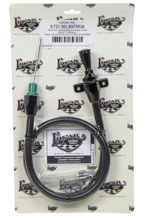 LOKAR XTD-36L80FM36 DIPSTICK TRANS 6L80 FIRE WALL MOUNT BLACK SS HOUS
