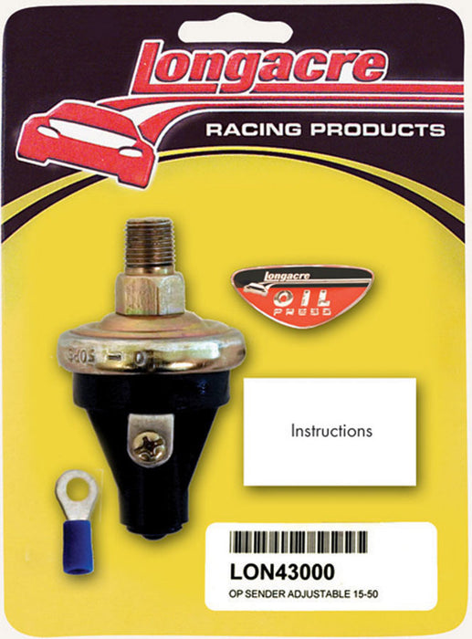 LONGACRE 52-43000 Oil Pressure Sender 1/8in. NPT 15-50psi