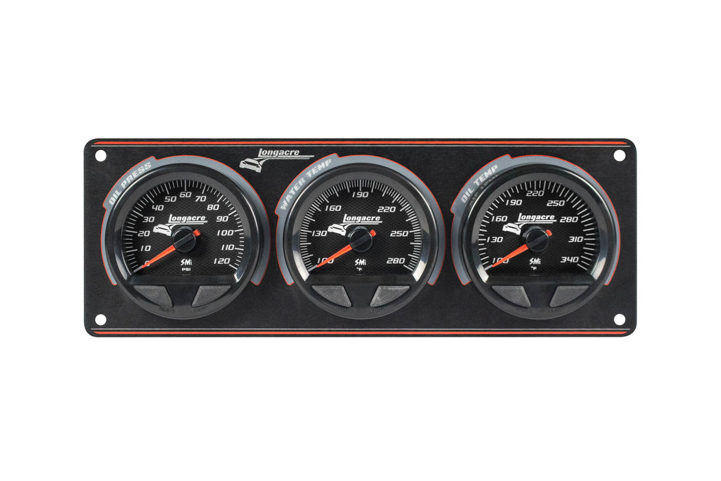 LONGACRE 52-44561 Waterproof SMI 3 Gauge Panel OP/WT/OT