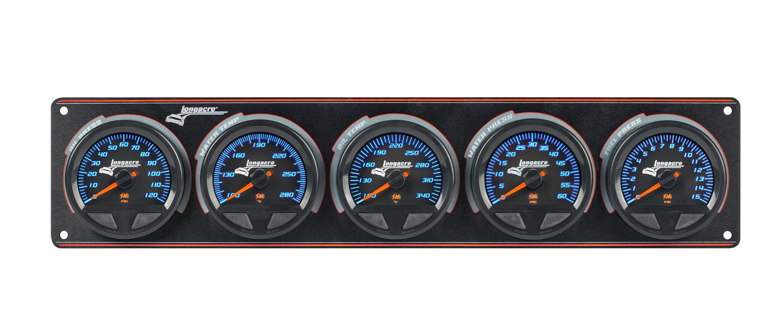 LONGACRE 52-44570 Waterproof SMI 5 Gauge Panel OP/WT/OT/WP/FP