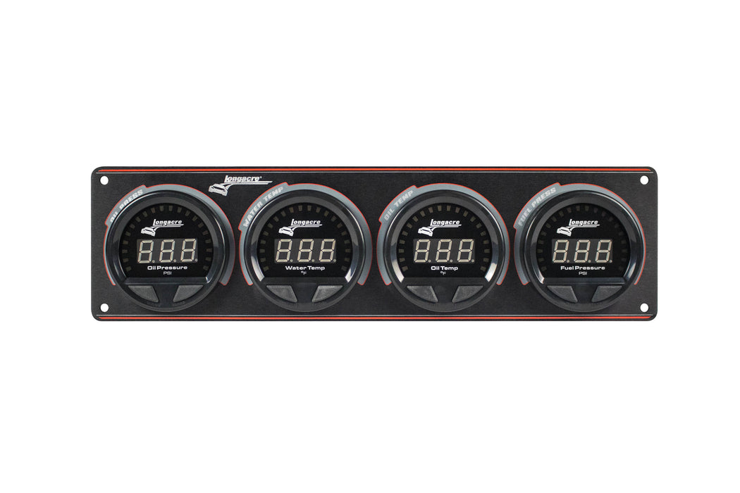 LONGACRE 52-44666 Waterproof LED 4 Gauge Panel OP/WT/OT/FP