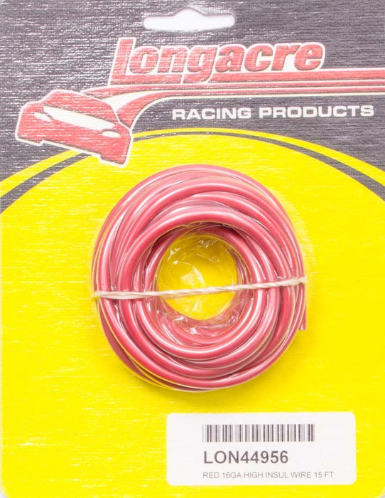 LONGACRE 52-44956 Wire 16 Gauge 15ft Red